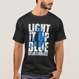 T-shirt Éclairez-le en bleu Autisme Je porte du bleu pour