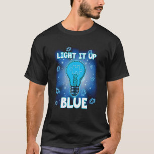 T-shirt Éclairez-le en bleu pour l'autisme Je porte du bl