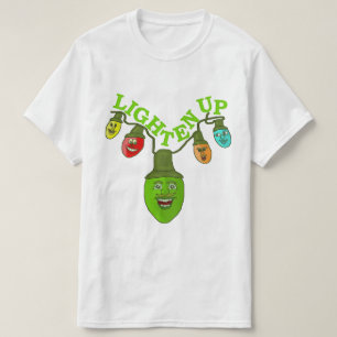 T-shirt Éclairez les lumières d'arbre de bande dessinée