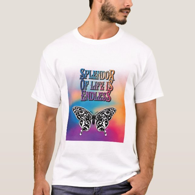 T-shirt Éclat de la vie avec papillon (Devant)