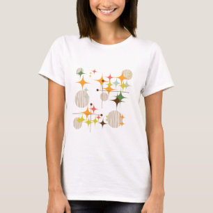 T-shirt Éclats d'étoiles et globes de style moderne du mil