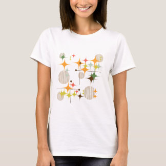 T-shirt Éclats d'étoiles et globes de style moderne du mil