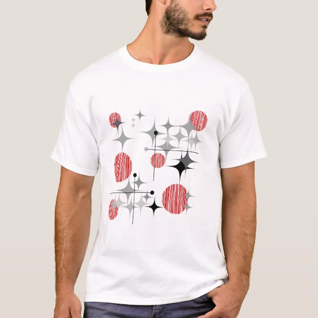T-shirt Éclats et globes Modernes de milieu de siècle (Devant)