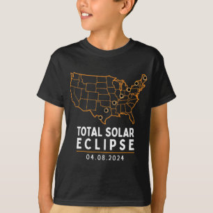 T-shirt Eclipse 2024 Party America Totalité Total Usa Cart