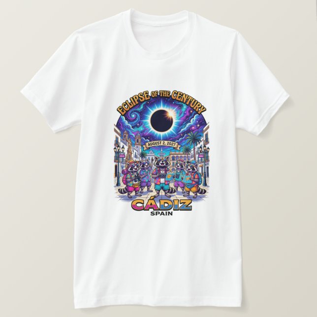 T-shirt Éclipse du siècle 2 août 2027 Groupe Cadix  (Design devant)