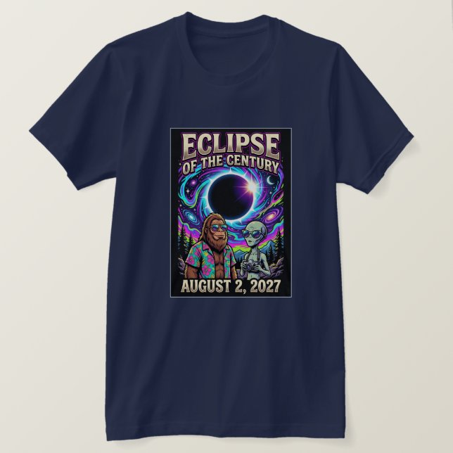 T-shirt Éclipse du siècle 2 août 2027 Historique (Design devant)