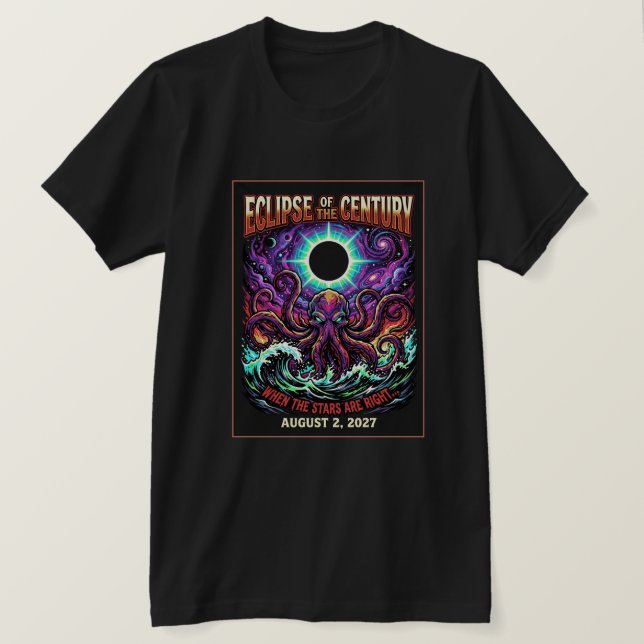 T-shirt Éclipse du Siècle Cthulhu Lovecraft (Design devant)