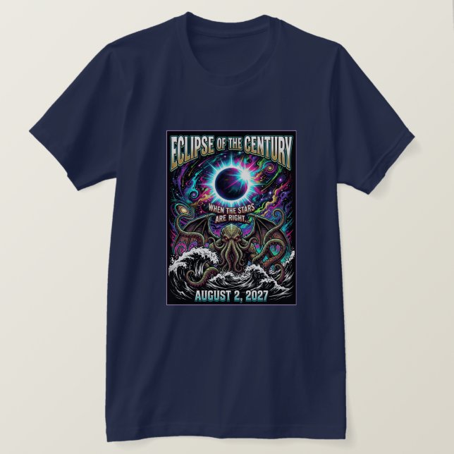 T-shirt Éclipse du Siècle Cthulhu Lovecraft (Design devant)