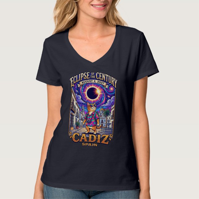 T-shirt Éclipse du siècle du 2 août 2027 Cadiz (Devant)