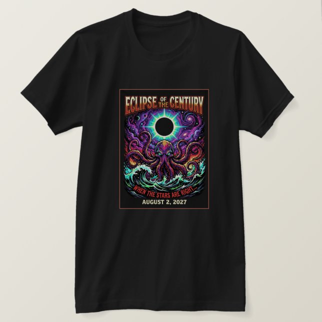 T-shirt Éclipse du siècle du 2 août 2027 Cthulhu  (Design devant)