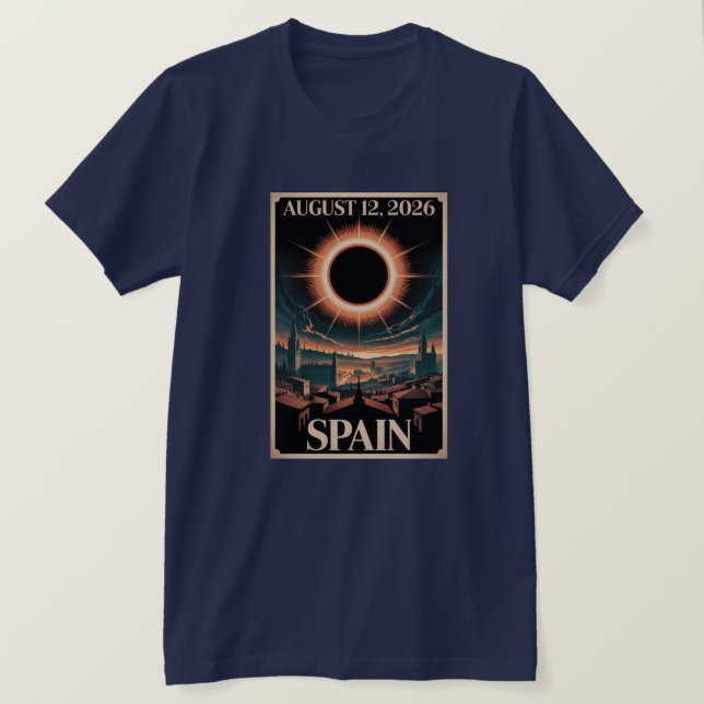 T-shirt Éclipse du siècle du 2 août 2027 Espagne Historiqu (Design devant)
