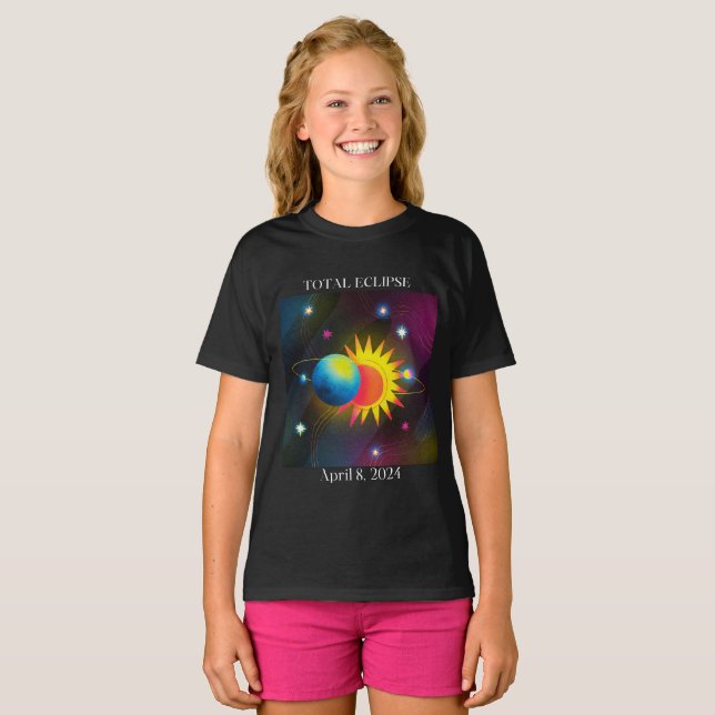 T-shirt Eclipse Flare 04.08.24 Total Solaire Eclipse USA (Devant entier)