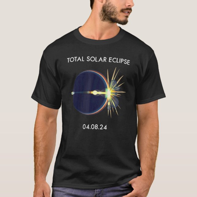 T-shirt Eclipse Flare 04 08 24 Total Solar Eclipse America (Devant)