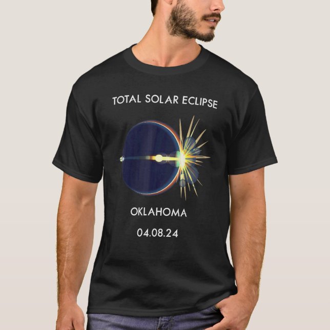 T-shirt Eclipse Flare 04 08 24 Total Solar Eclipse Oklahom (Devant)
