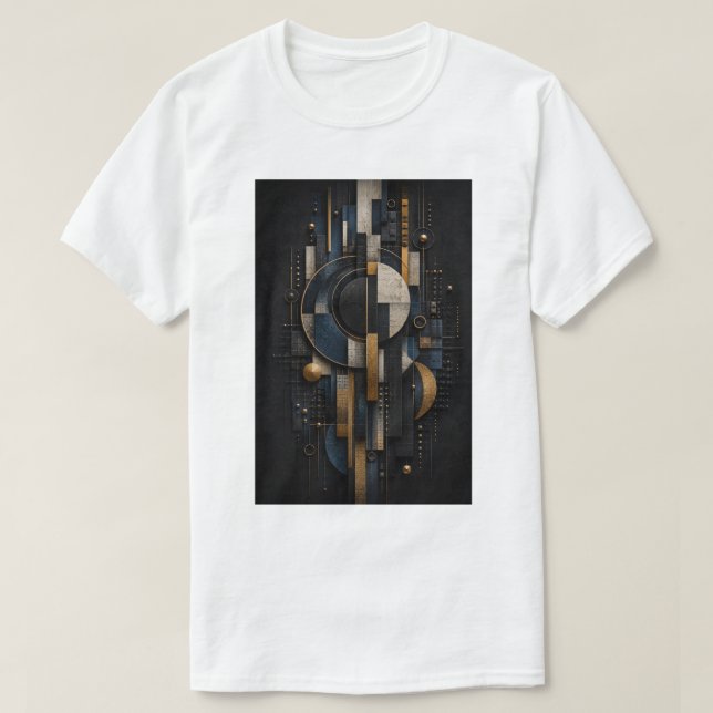 T-shirt Éclipse Géométrique | Art Mural Abstrait 3D de Lux (Design devant)