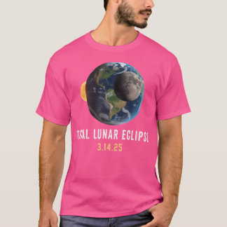 T-shirt Éclipse Lunaire Totale 2025 Lune de Sang 14 Mars E