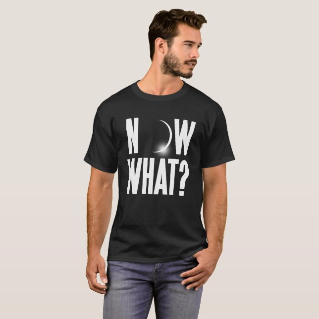 T-shirt Éclipse solaire 2017 maintenant ce qui ? (Devant entier)