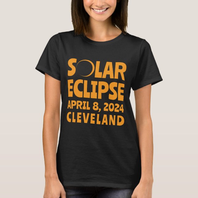 T-shirt Éclipse solaire 2024 Cleveland Ohio (Devant)