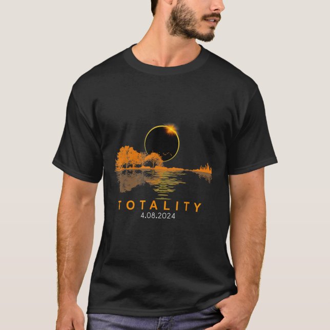 T-shirt Éclipse Solaire 2024 Éclipse Solaire Total 4,08,24 (Devant)