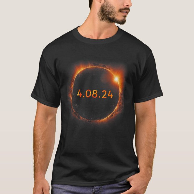 T-shirt Éclipse solaire 2024 Éclipse solaire totale 4.08.2 (Devant)