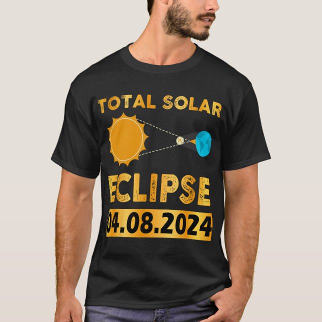 T-shirt Éclipse solaire 2024 Éclipse solaire totale 4.08.2 (Devant)
