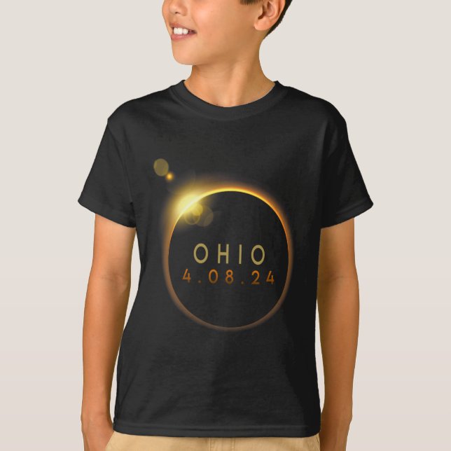 T-shirt Éclipse solaire 2024 État Ohio Total Éclipse solai (Devant)