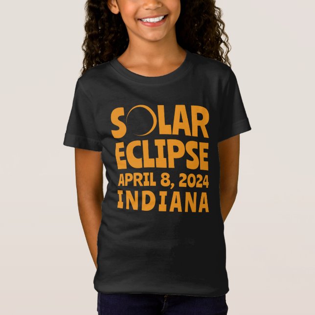 T-Shirt Éclipse solaire 2024 Indiana (Devant)