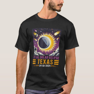 T-shirt Éclipse solaire 2024 Totalité Américaine État Texa