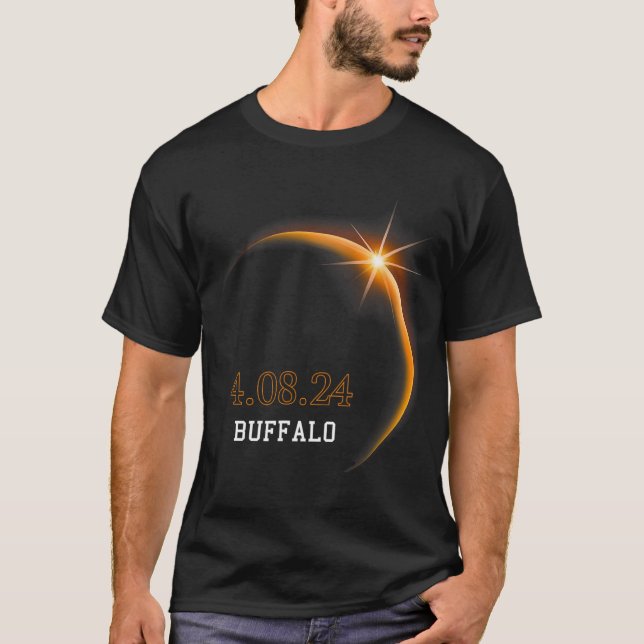 T-shirt Éclipse solaire 2024 Totalité de Buffalo Printemps (Devant)