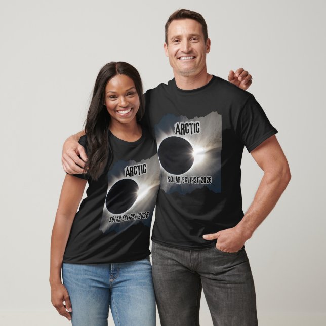 T-shirt Éclipse solaire 2026 Arctique (Unisexe)