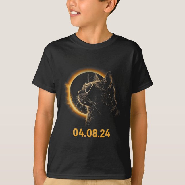 T-shirt Éclipse Solaire Chat Éclipse Solaire Lunettes Chat (Devant)