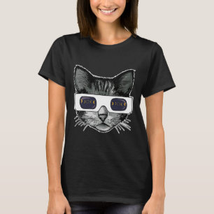 T-shirt Éclipse solaire Chat portant des lunettes Éclipse 