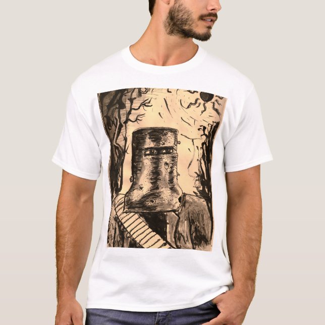T-shirt Éclipse solaire de Ned Kelly en sépia (Devant)