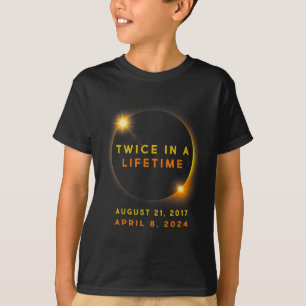 T-shirt Éclipse Solaire Deux Fois Au Cours De La Vie 2024 