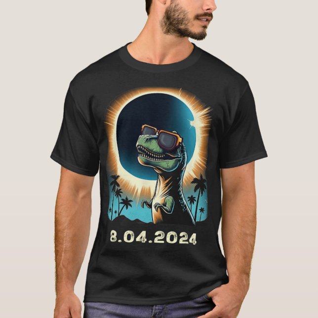 T-shirt Éclipse Solaire Dino Avec Éclipse Solaire Gles (Devant)