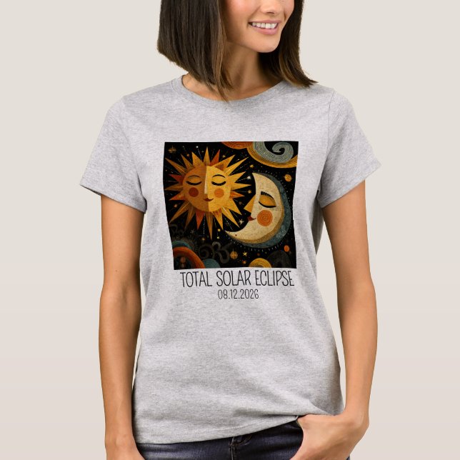 T-shirt Éclipse solaire du Soleil et de la Lune (Devant)