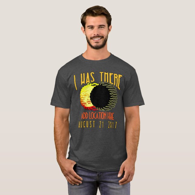 T-SHIRT ÉCLIPSE SOLAIRE PERSONNALISABLE 2017 (Devant entier)