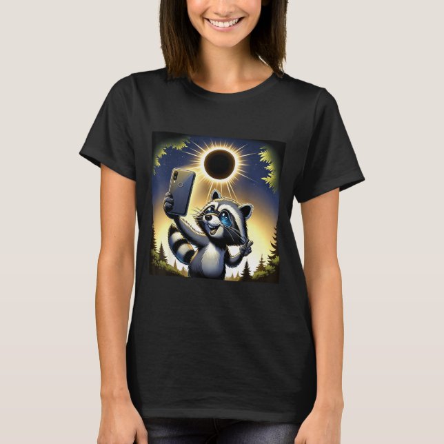 T-shirt Éclipse Solaire Raton Laveur 8 Avril (Devant)