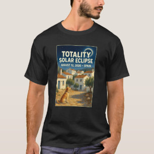 T-shirt Éclipse Solaire Totale 12 Août 2026 Espagne Tee