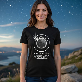 T-shirt Éclipse Solaire Totale 12 Août 2026 Famille Person