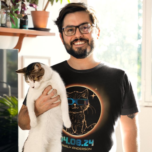 T-shirt Éclipse solaire totale 2024 Chat Lunettes Éclipse  (Créateur téléchargé)