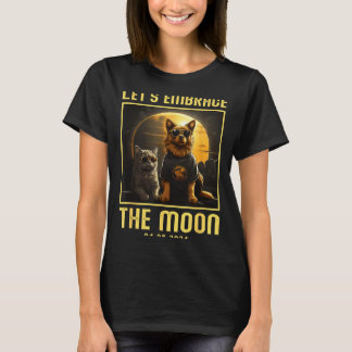 T-shirt Éclipse solaire totale 2024 Embrasser la lune Drôl