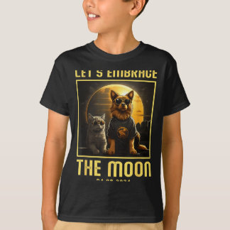 T-shirt Éclipse solaire totale 2024 Embrasser Lune Drôle C