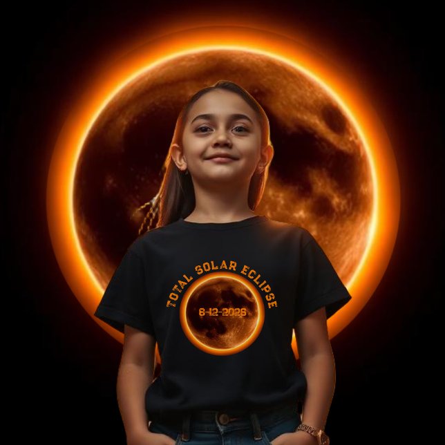 T-shirt Éclipse solaire totale 2026 (Total Solar Eclipse 2026 T-Shirt Kids)