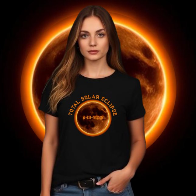 T-shirt Éclipse solaire totale 2026 (Total Solar Eclipse 2026 T-Shirt woman)