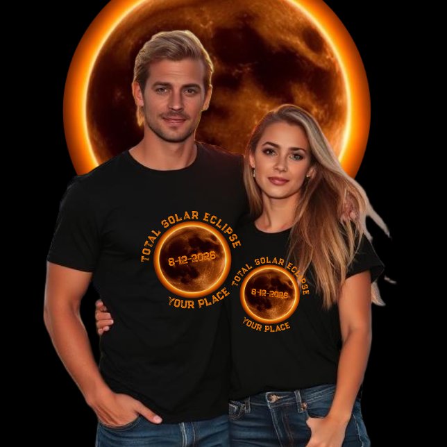T-shirt Éclipse solaire totale 2026 (Total Solar Eclipse August 12, 2026 t shirts)