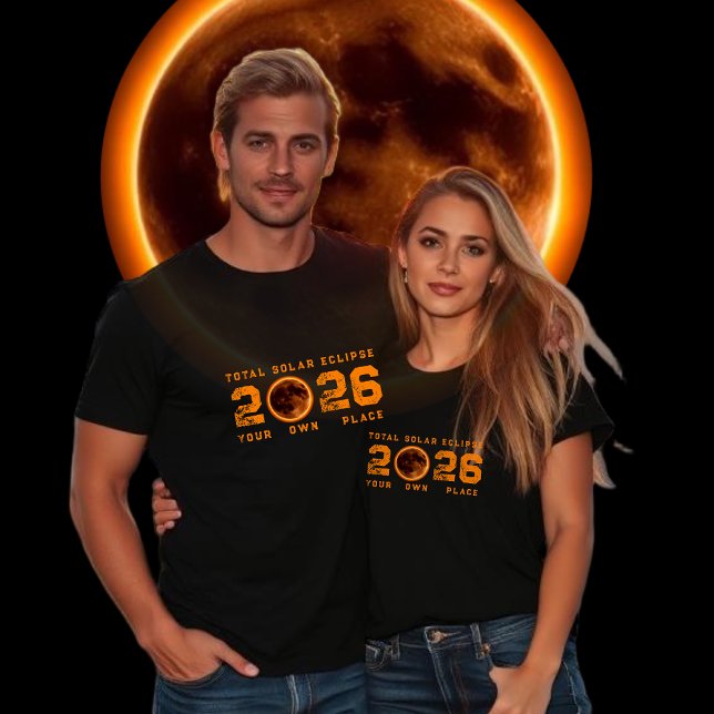 T-Shirt Éclipse Solaire Totale 2026 (Total Solar Eclipse 2026 T-Shirt)