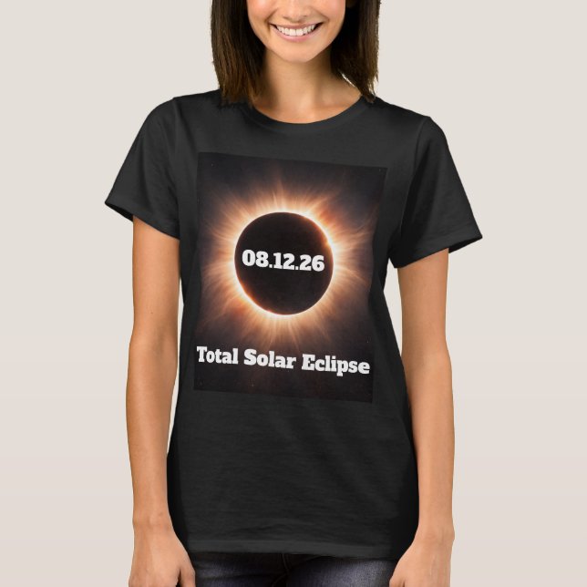 T-shirt Éclipse Solaire Totale 2026 Femmes (Devant)