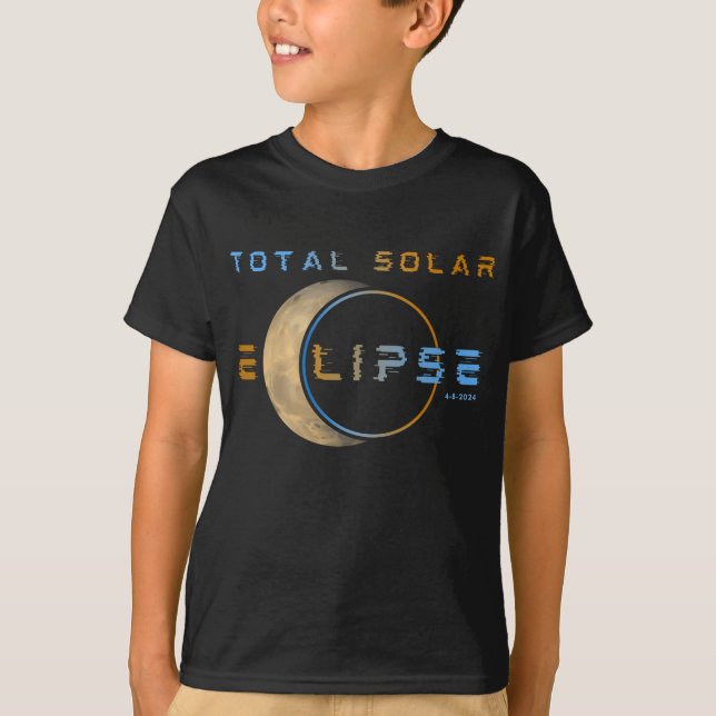 T-SHIRT ÉCLIPSE SOLAIRE TOTALE 8 AVRIL 2024 SYSTÈME SOLAIR (Devant)