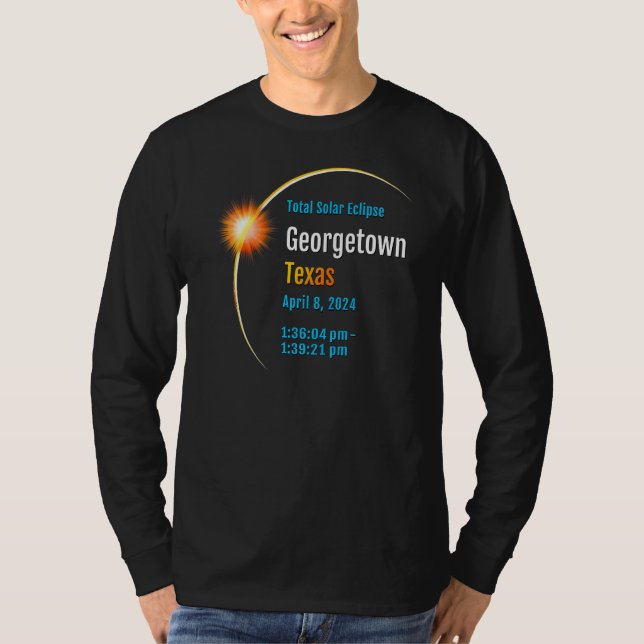 T-shirt Éclipse solaire totale à Georgetown Texas Tx 2024  (Devant)